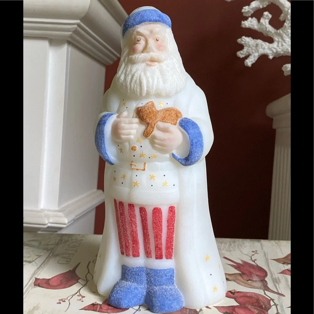 Vintage Fenton Burmese Christmas Santa * Christmas in July *
